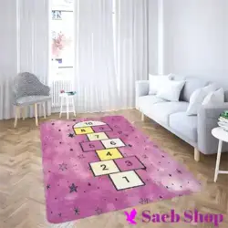 خرید فرش کودک لی لی بنفش 10 خانه ای کد h181