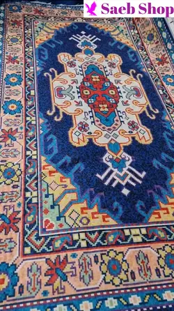 فرش گبه آبی رنگ لچک | فرش صائب | کد : h153 (عکس محصول قدیمی است) - صائب شاپ