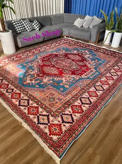 فرش لچک سنتی صائب | فرش گبه صائب | کد : O144 - صائب شاپ