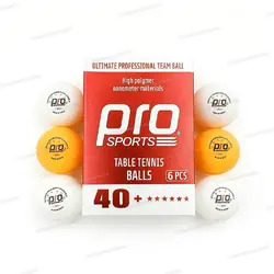 توپ پینگ پنگ پرو اسپرتز مدل 6 ستاره PRO SPORTS بسته 6 عددی با بهترین قیمت + خرید آنلاین