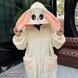 پتو سرهمی خرگوش جیب دار چشم درشت