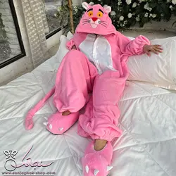 پتو سرهمی پلنگ صورتی