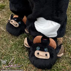پتو سرهمی طرح گاو مشکی