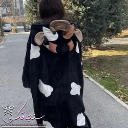 پتو سرهمی طرح گاو مشکی