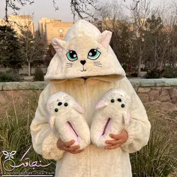 پتو سرهمی گربه اشرافی(سفید)
