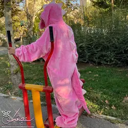 پتو سرهمی دایناسور صورتی