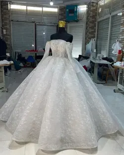 لباس عروس دانتل فرانسه کد ۳۲۴