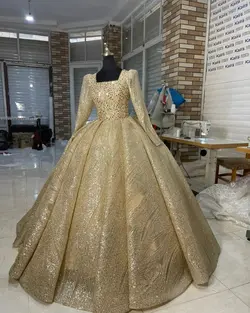 لباس عروس طلایی