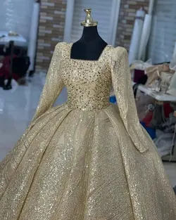 لباس عروس طلایی