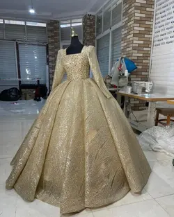 لباس عروس طلایی