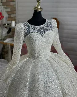 لباس عروس پارچه شاین پفکی