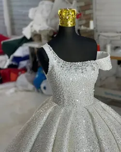 لباس عروس جسمیکو مربعی یقه رومی