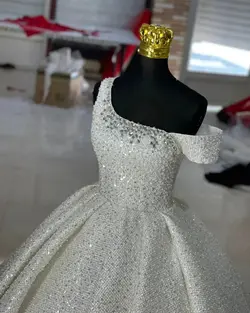 لباس عروس جسمیکو مربعی یقه رومی