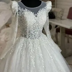 لباس عروس شاین تزئینات جسمیکو برگی