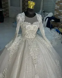 لباس عروس شاین سه کلوش پنل و سنگ کد ۳۱۰