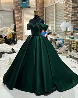 لباس عروس ساتن خام کد ۳۸۸
