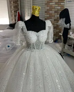 لباس عروس دانتل فرانسه سه کلوش چین تاپلکسی