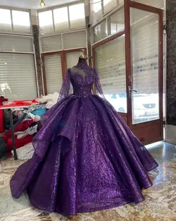 لباس عروس لچک دار بنفش