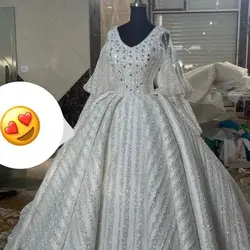 لباس عروس شاین پفکی با سنگ