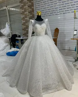 لباس عروس جسمیکو دو کلوش کد ۳۵۵