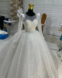 لباس عروس جسمیکو دو کلوش کد ۳۵۵