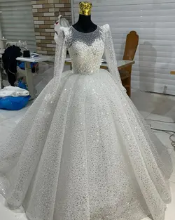 لباس عروس جسمیکو دو کلوش کد ۳۵۵