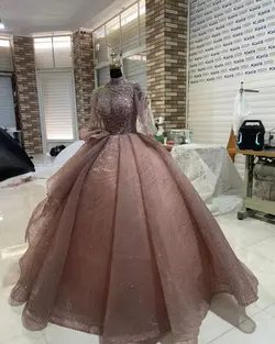 لباس عروس لچک دار صورتی