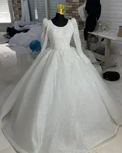 لباس عروس شاین ژاپنی چین سوزنی با دانتل کم