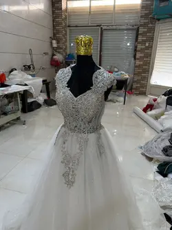 لباس عروس شاین با تزیین سنگ و پنل کد 417