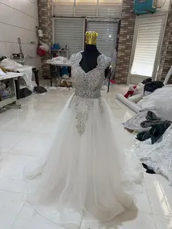 لباس عروس شاین با تزیین سنگ و پنل کد 417