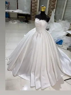 لباس عروس ساتن کد ۴۳۶