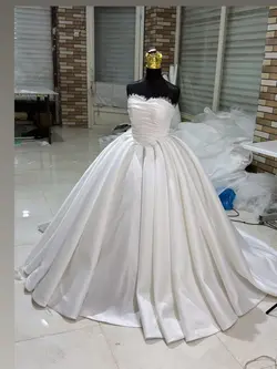 لباس عروس ساتن کد ۴۳۶