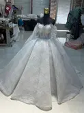 اباس عروس دانتل فرانسه سه کلوش کد ۴۴۲