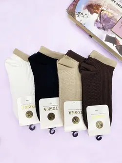 جوراب مچی زنانه(10جفت)رویه کبریتی کفی تنفسی تابستانی کد2496 - جورابیا-تولید و پخش عمده جوراب