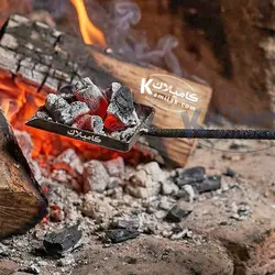 کفگیر زغال گیر فلزی دست ساز 60 سانتی، مناسب منقل باربیکیو