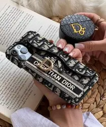 قاب موبایل آیفون دیور پارچه ای شیب دار سوزن دوزی