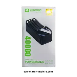 پاوربانک KOKOLA مدلK401 با کابل داخلی ظرفیت 40000 میلی‌آمپر ساعت