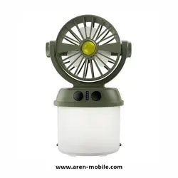 پنکه و چراغ کمپینگ چندکاره شارژی و خورشیدی CH-F803