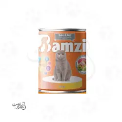 کنسرو گربه بامزی پته بوقلمون و گوشت گوساله ۳۸۰ گرم Bamzi - پت شاپ هلوپت