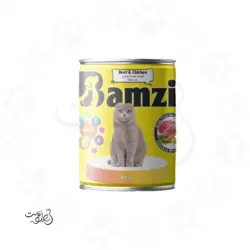 کنسرو گربه بامزی پته گوشت گوساله و مرغ ۳۸۰ گرم Bamzi - پت شاپ هلوپت