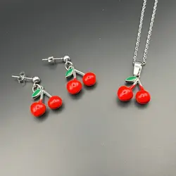 گوشواره_گردنبند آلبالو
