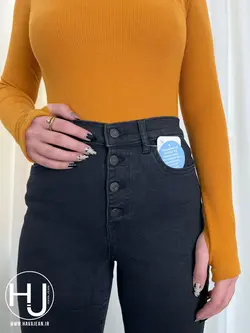 شلوار جین زنانه اسکینی ذغالی کد SK100