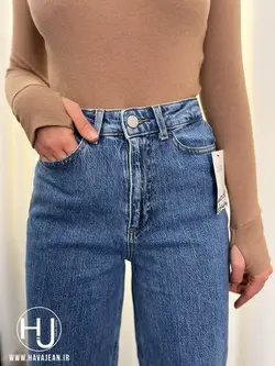 شلوار جین زنانه وایدلگ آبی متوسط کد WL108