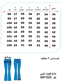 شلوار جین زنانه مام فیت آبی تیره کد MF100