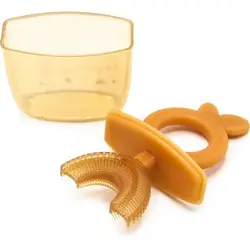 مسواک سیلیکونی کودک مدل 360 درجه چرخشی سری یو با برس نرم baby crown سیسمونی مانی نی