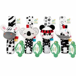 مچ‌بند جغجغه‌ای پولیشی نوزاد طرح حیوانات هپی مانکی Happy Monkey Baby Plush Wrist Rattles