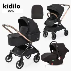 ست کامل سرویس کالسکه کیدیلو مدل D900 دسته دوطرفه و چهار چرخ 360 درجه | فول آپشن، مسافرتی و لوکس