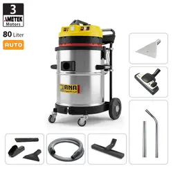 جاروبرقی صنعتی آب و خاک سه موتوره اتوماتیک آنا الکتروموتور AMETEK چین - مدل P83WD eco