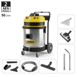 جاروبرقی سطلی نیمه صنعتی آب و خاک دو موتوره آنا الکتروموتور AEG آلمان مدل 52WD