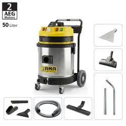 جاروبرقی سطلی نیمه صنعتی آب و خاک دو موتوره آنا الکتروموتور AEG آلمان مدل 52WD